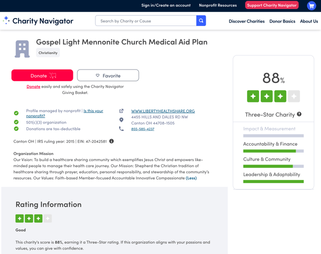 LibertyHealthShare_CharityNavigator